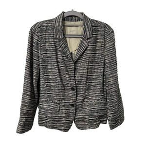 Loft Linen Marbled Blazer Jacket with Buttons Women's Size 10